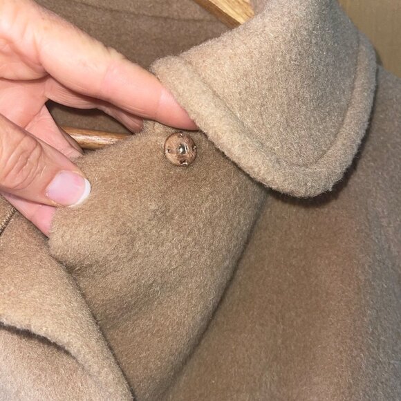 New England Classics Vintage Womens Cape One Size Tan Pockets Casual Wool - Picture 7 of 11